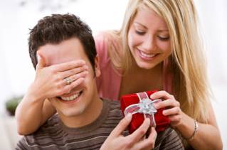 Girlfriend giving experience days gift