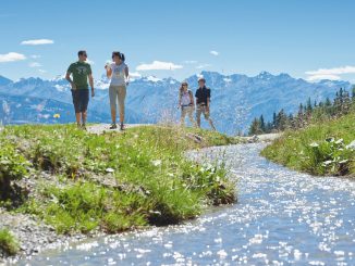 Couples enjoying summer activities in Crans Montana Switzerland