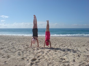 Hand Stands on the Beach