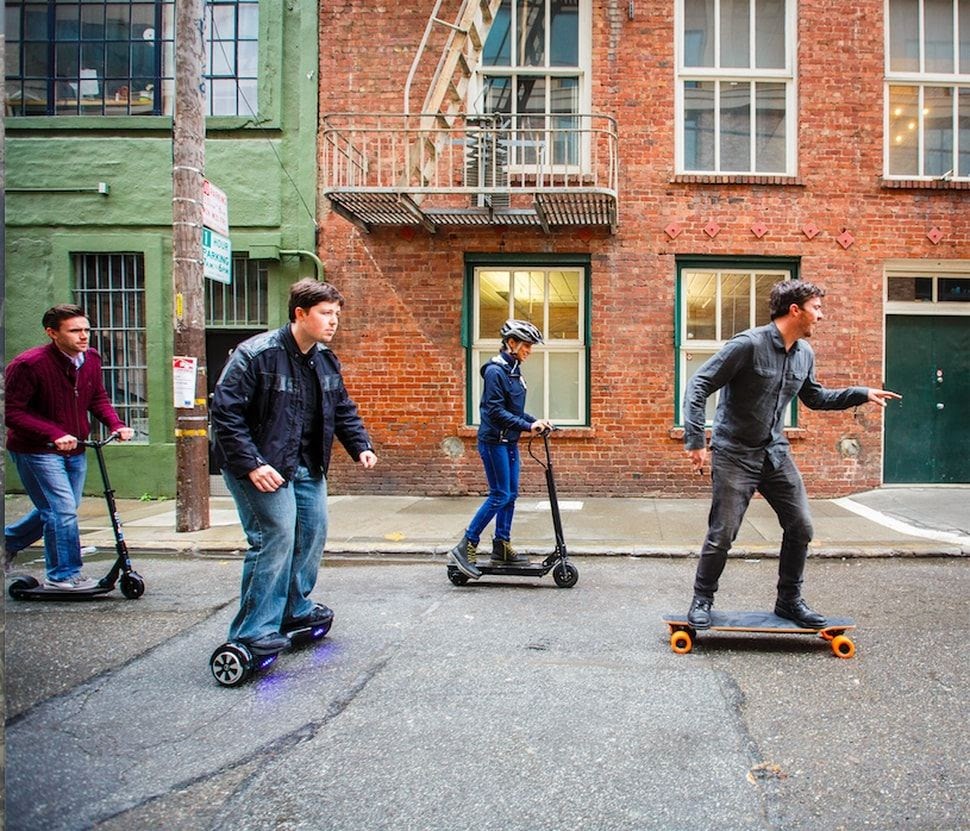 electric scooters, skateboards and hoverboards