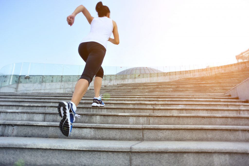 Using stair climbing and hill sprints for ski fitness
